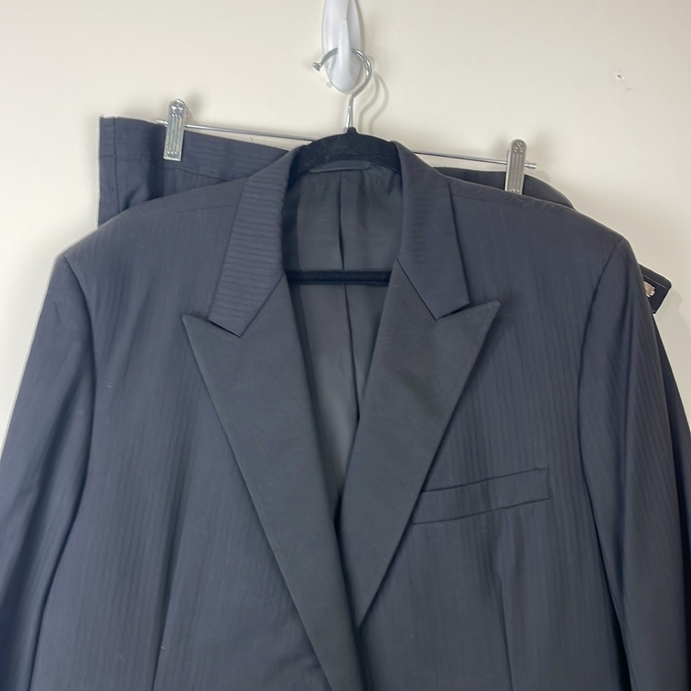 Royal Classic Tom James Black Pinstripe Custom Tux Tuxedo Suit One-button 46 - Picture 2 of 16